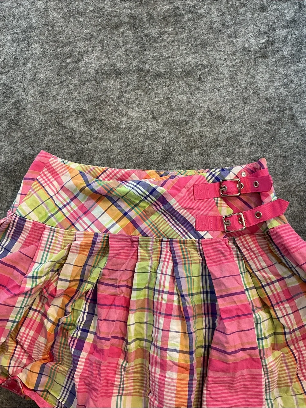 Ralph Lauren Bright Pink Plaid Pleated Skirt - Girls Size 12